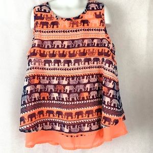 Japna girl elephant print blouse. Size 14